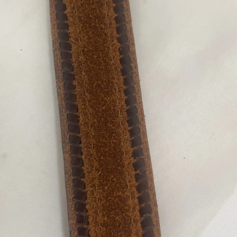 Southwest Top Grain Cowhide Leather Western Belt Beaded NO BUCKLE Size 28